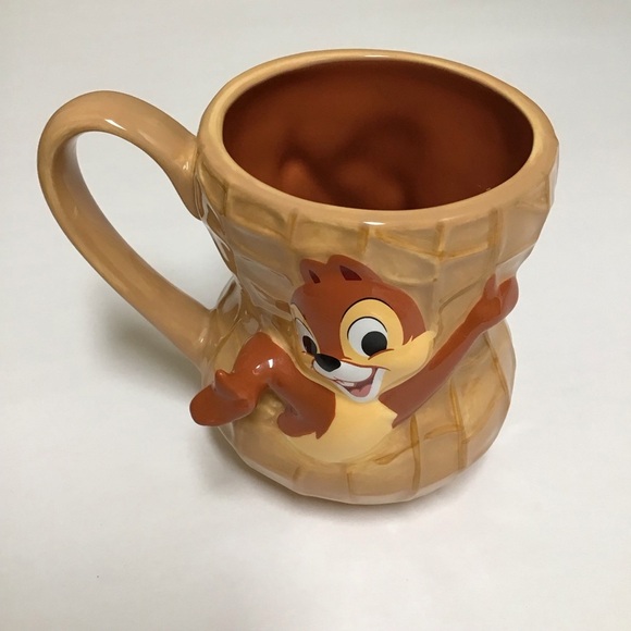 Disney Parks Chip and Dale Coffee Mug Peanut Ceramic 3D Nut Tea Cup Chipmunks - Picture 1 of 11